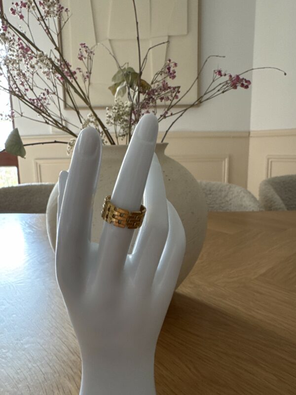 💍 Bague Dorée Martelée –  Modèle Sable d’Or – Image 2