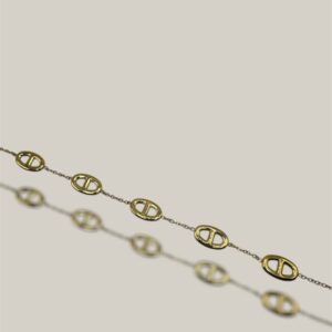 Bracelet Chaîne Émaillée Dorée